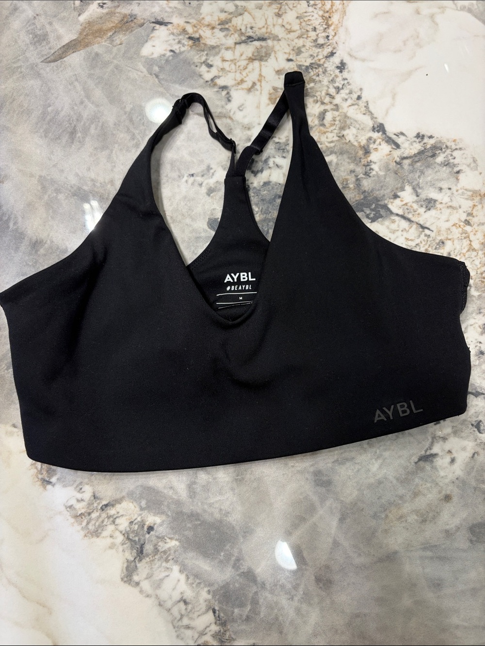 AYBL Black Seamless Racerback Sports Bra